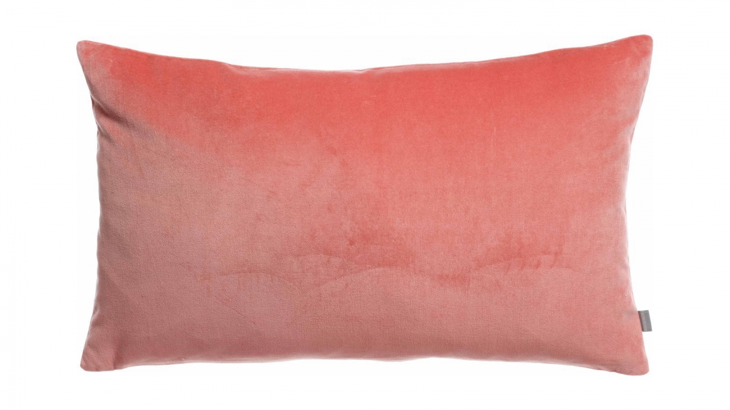 Coussin en velours orange pêche 40 x 65 cm - Elise