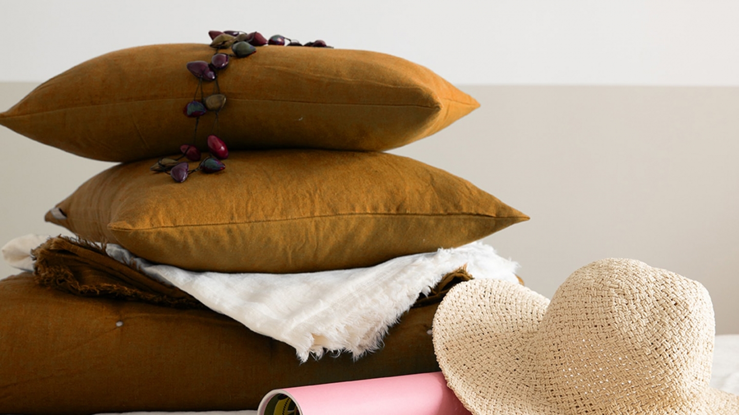 Coussin lin et coton bronze 40 x 65 cm - Zeff