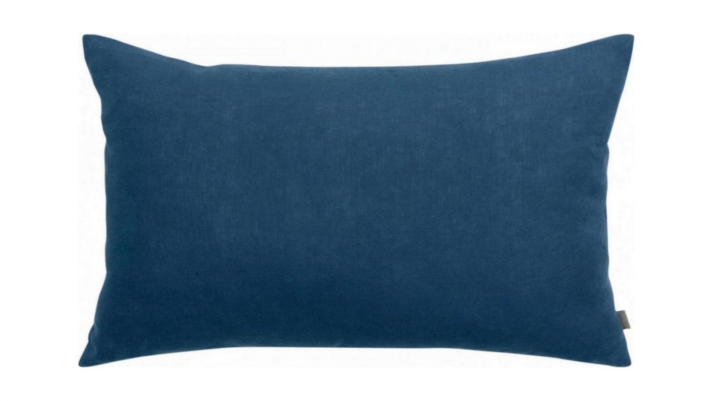 Coussin lin et coton bleu touareg 40 x 65 cm - Zeff