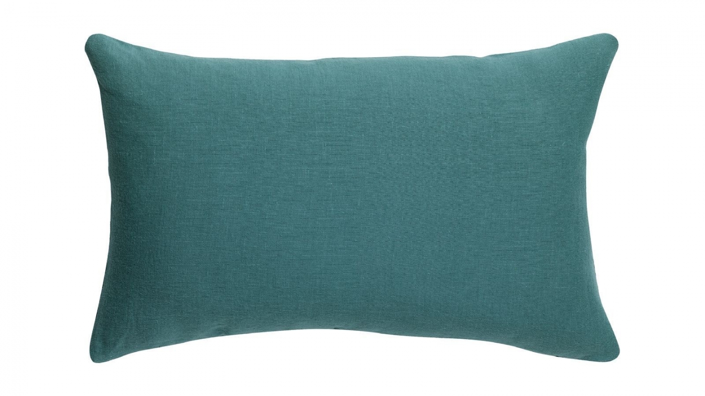 Coussin lin et coton bleu Prusse 40 x 65 cm - Zeff