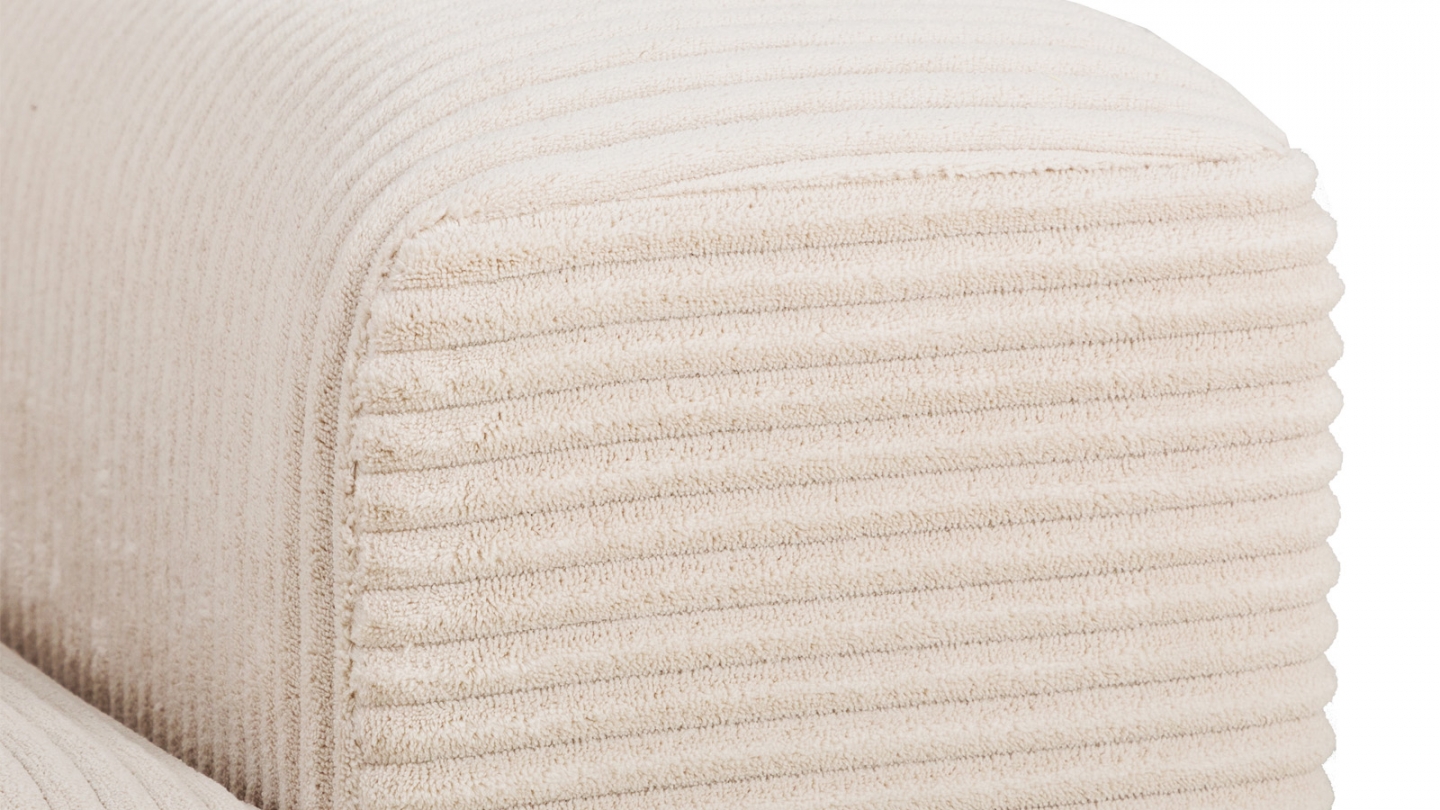 Canapé d'angle convertible réversible 4/5 places en velours côtelé beige - Malte