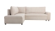 Canapé d'angle convertible réversible 4/5 places en velours côtelé beige - Malte