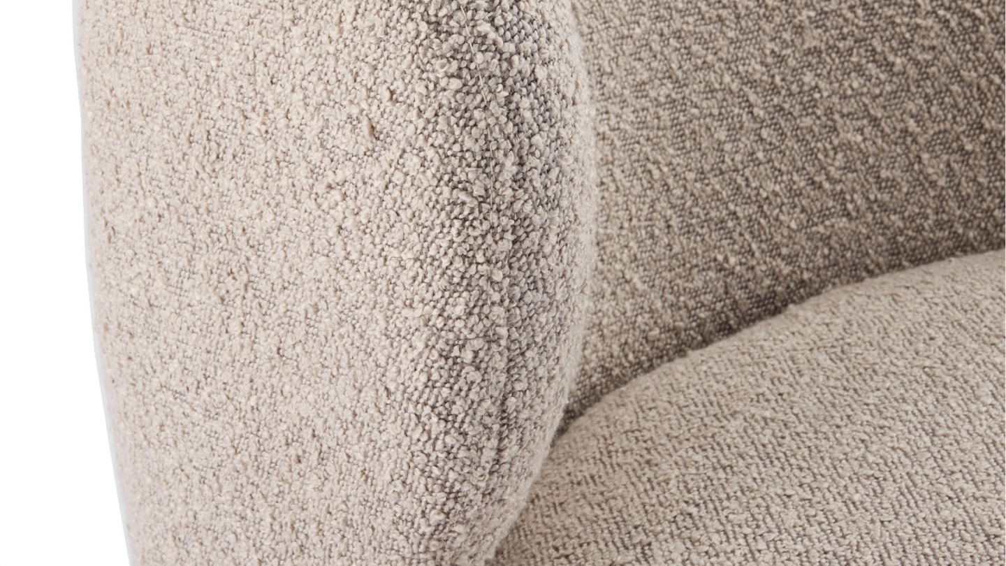 Fauteuil en tissu bouclette taupe - Ester