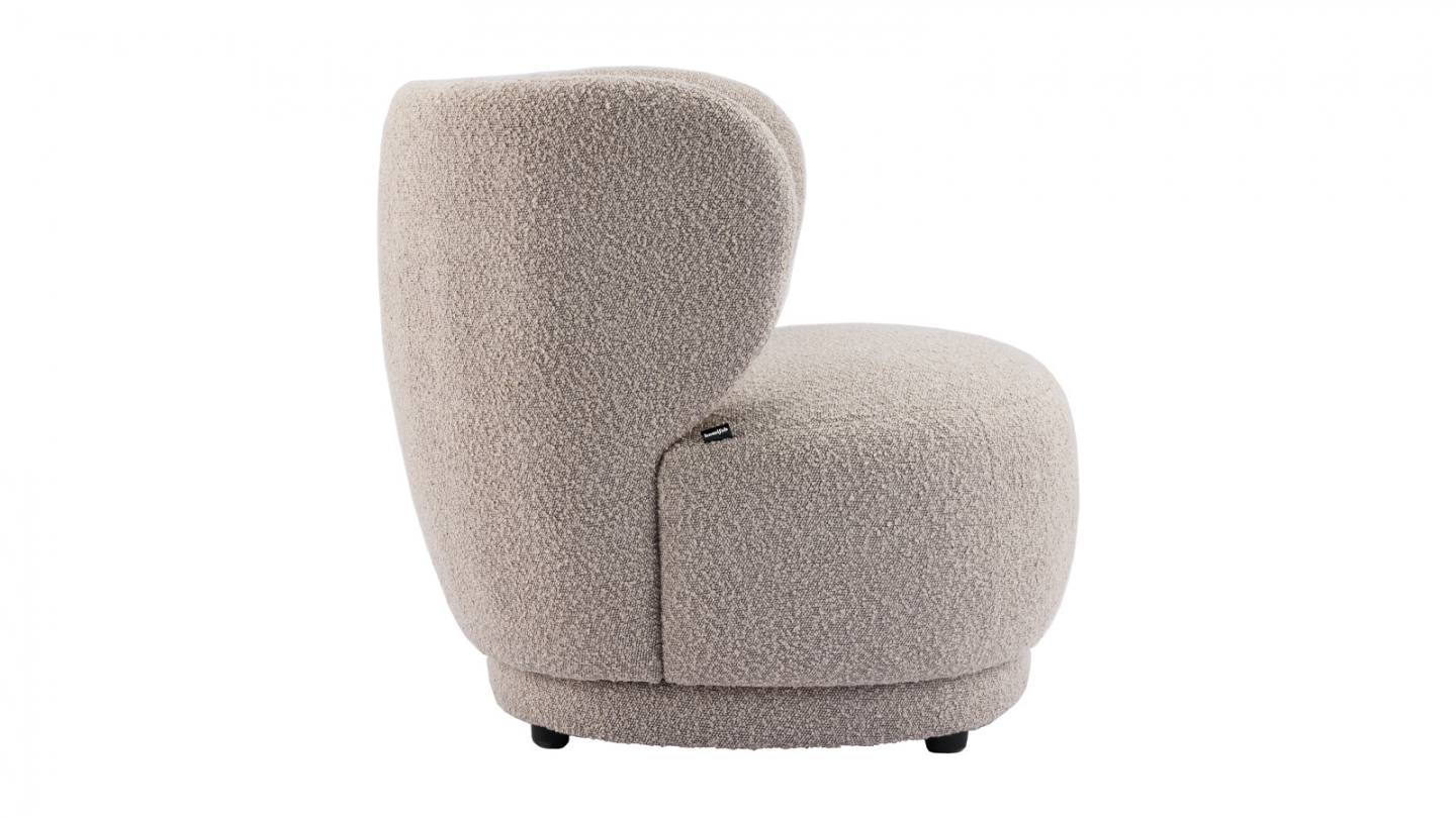 Fauteuil en tissu bouclette taupe - Ester
