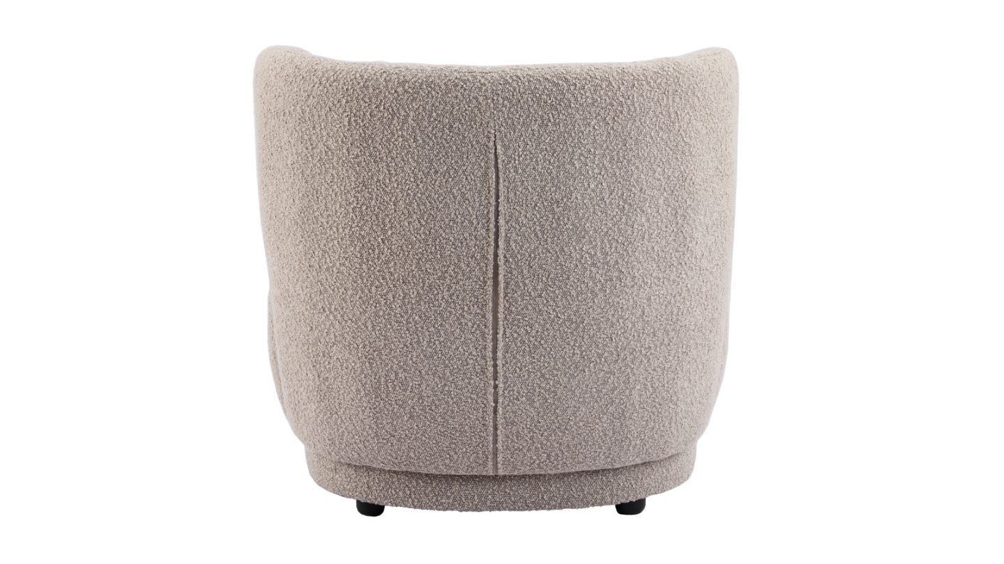 Fauteuil en tissu bouclette taupe - Ester