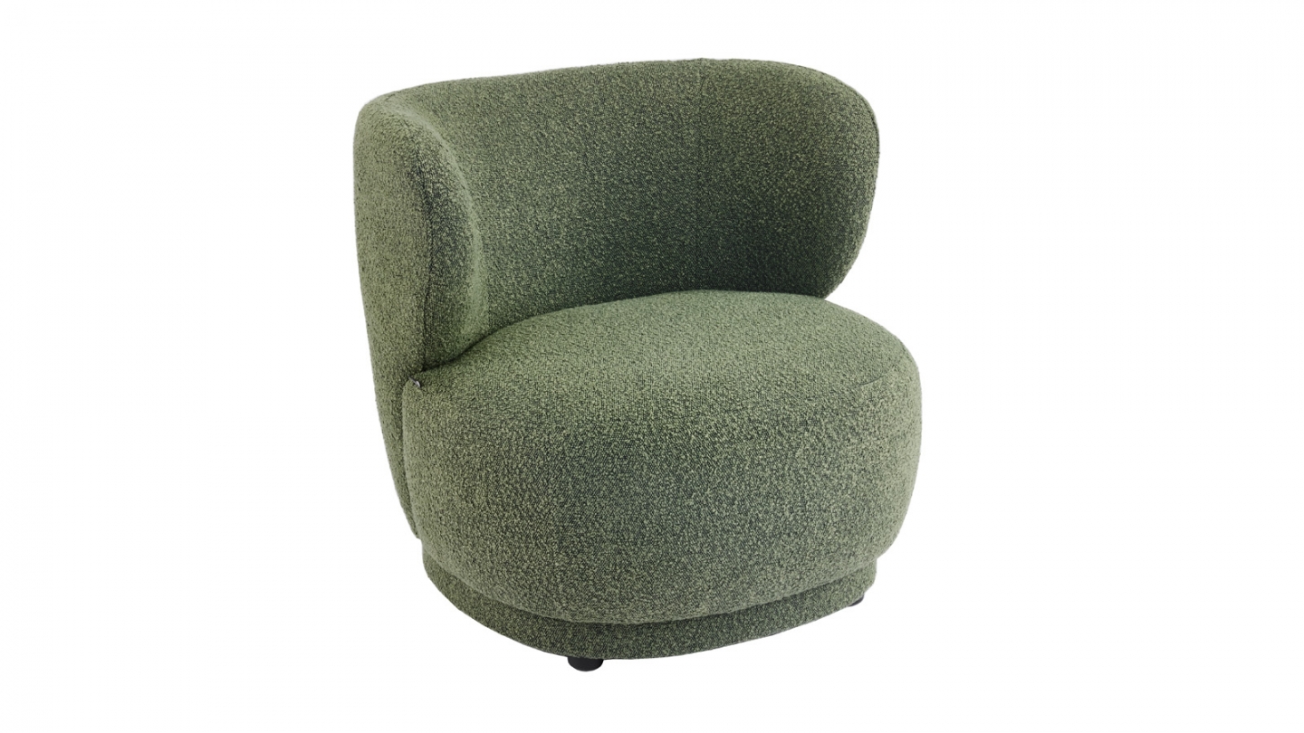 Fauteuil en tissu bouclette vert - Ester