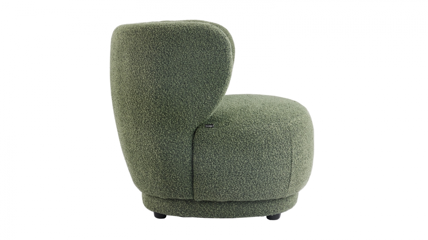 Fauteuil en tissu bouclette vert - Ester