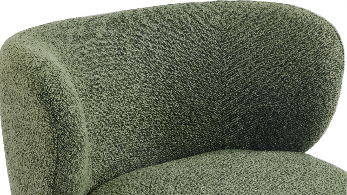 Fauteuil en tissu bouclette vert - Ester