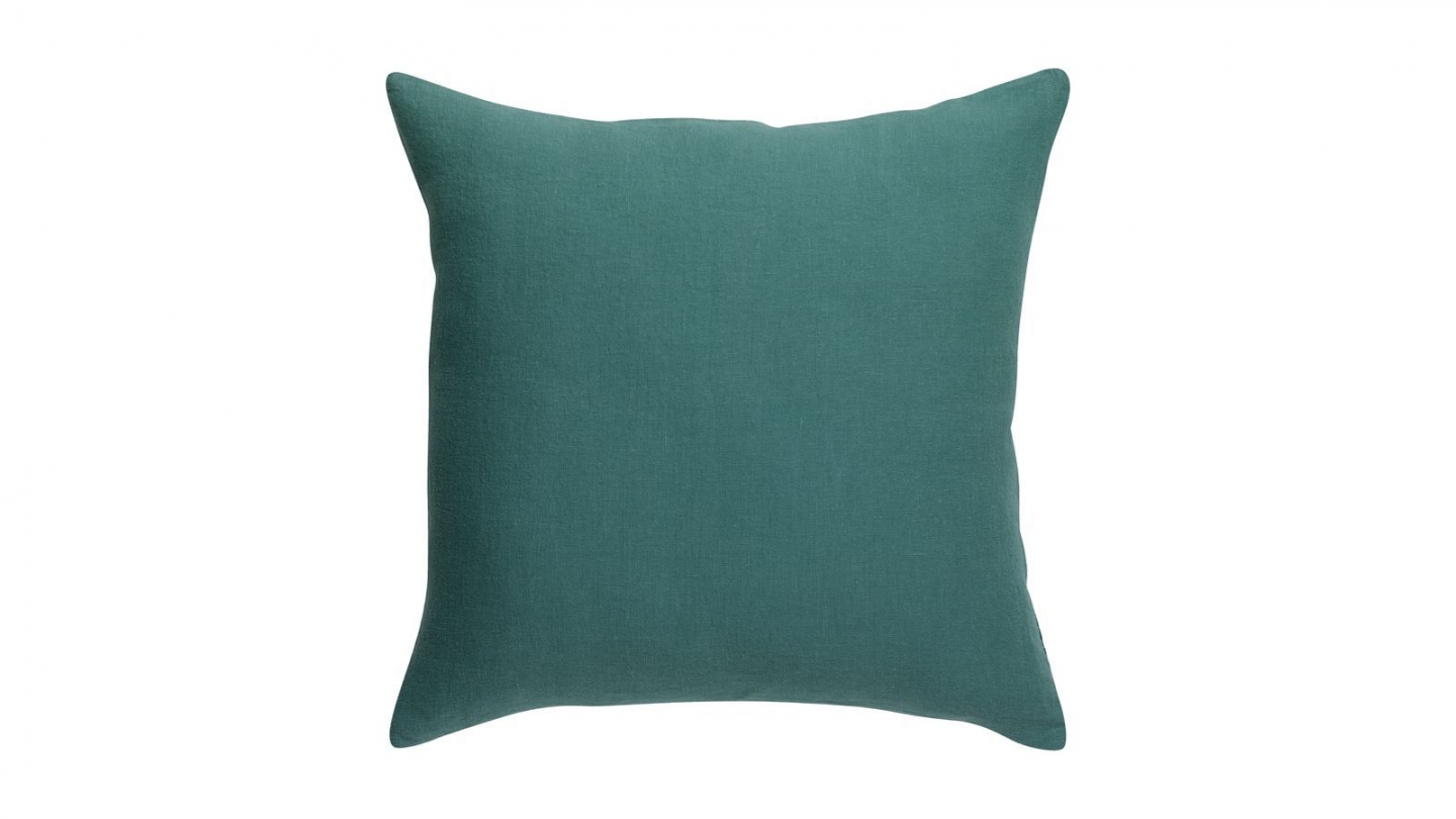 Coussin lin et coton bleu Prusse 45 x 45 cm - Zeff