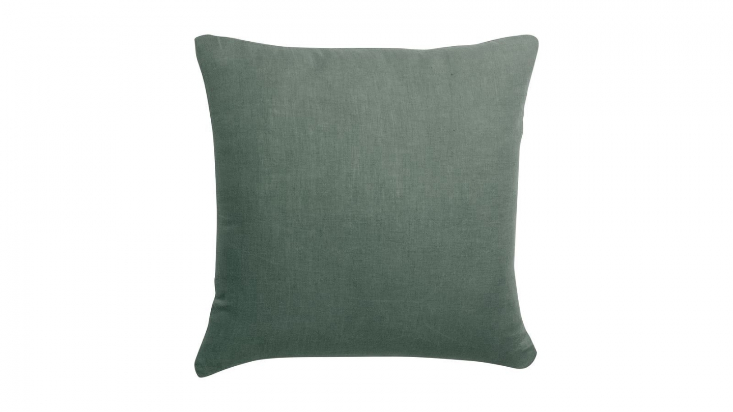 Coussin lin et coton vert thym 45 x 45 cm - Zeff