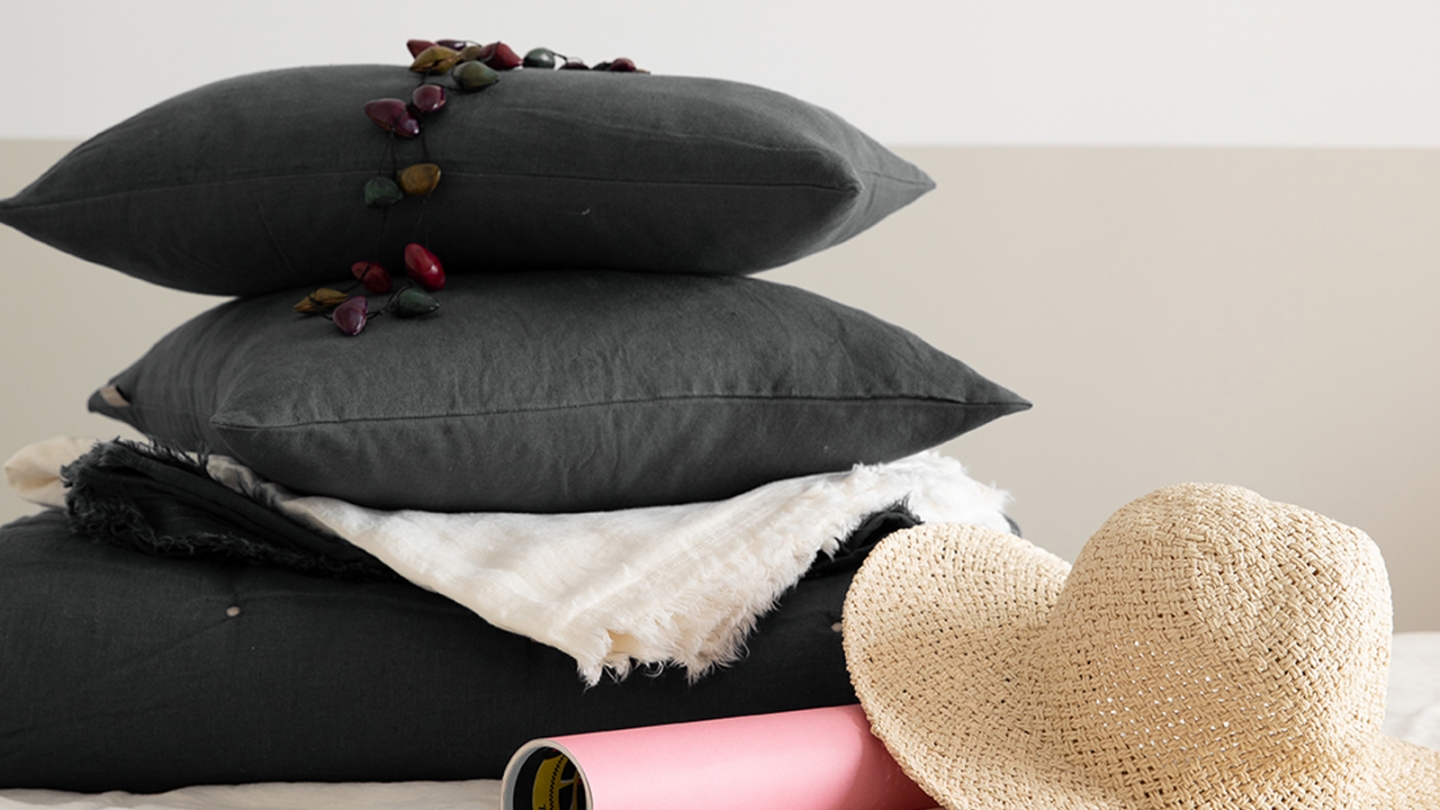 Coussin lin et coton gris tonnerre 30 x 50 cm - Zeff