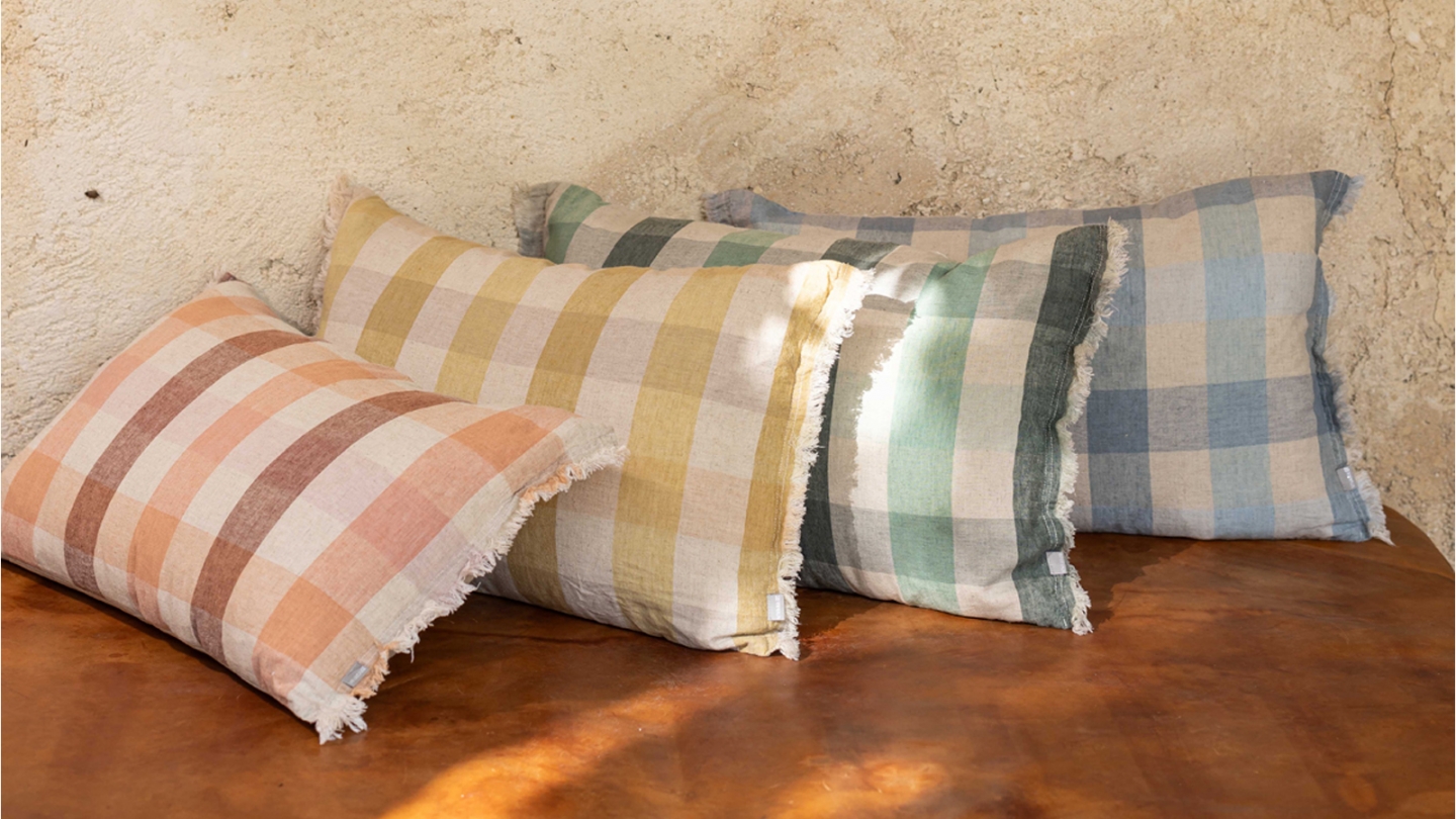 Coussin à imprimé vert thym 30 x 50 cm - Kate