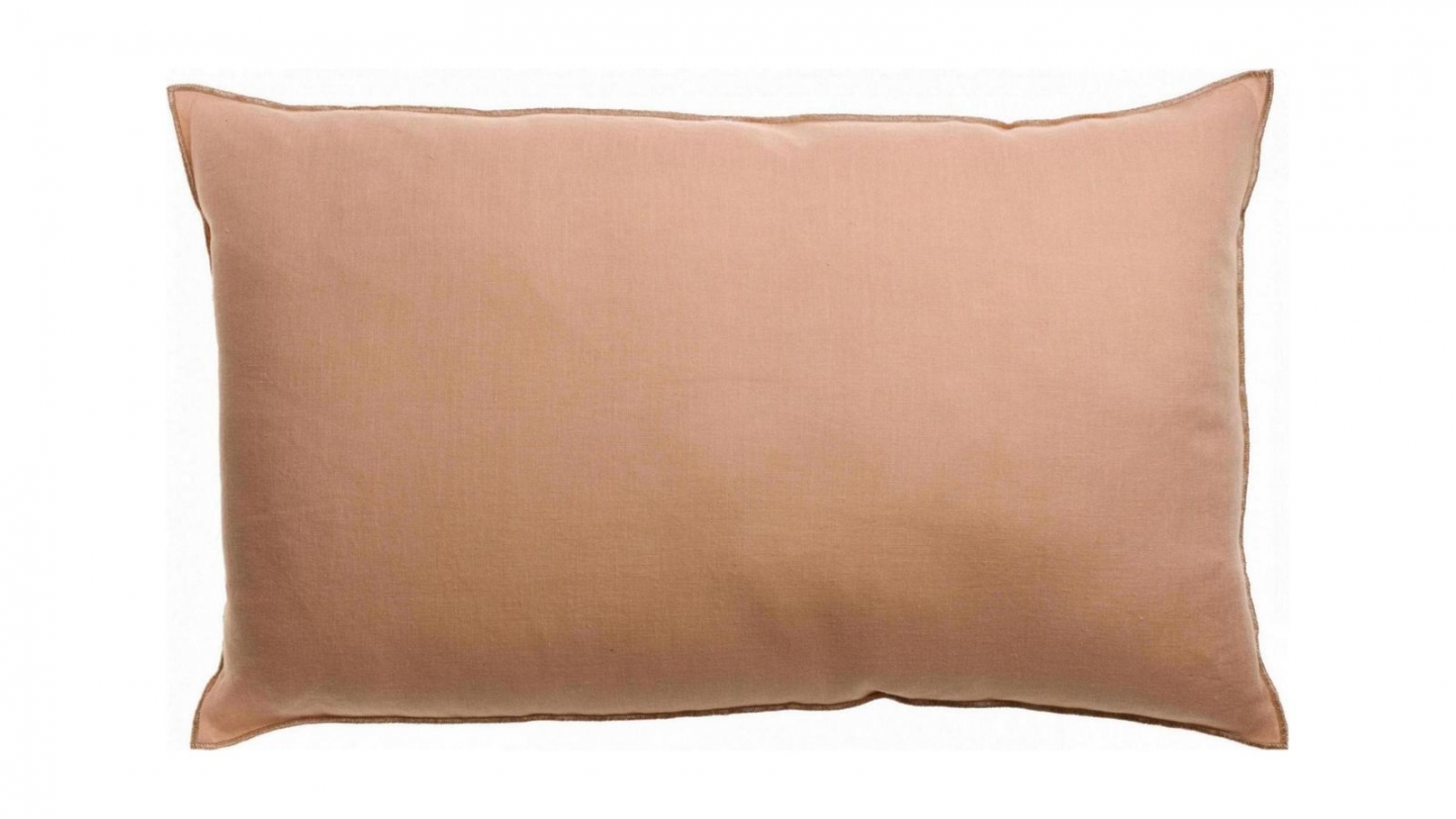 Coussin en lin rose dragée 40 x 65 cm - Zeff Celeste