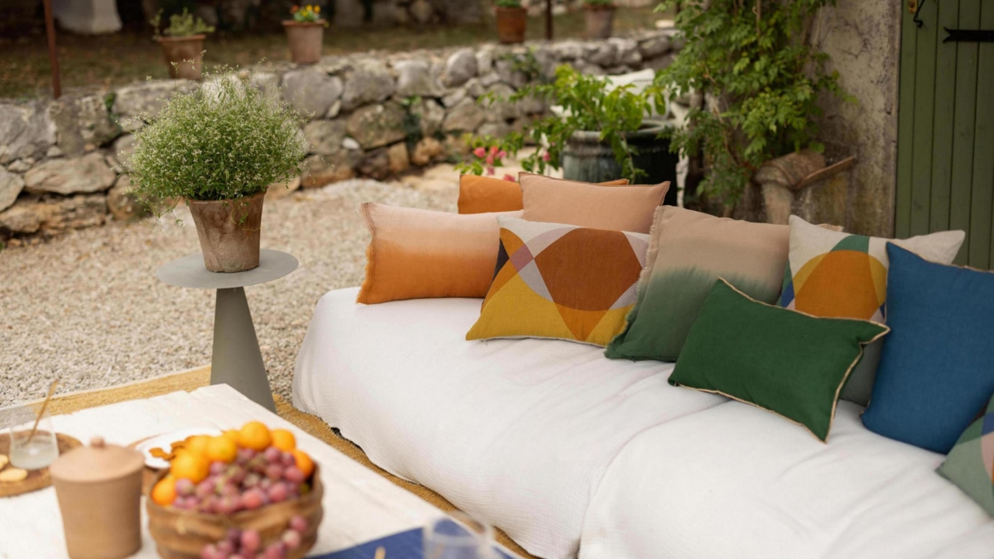 Coussin en lin orange cuivre 30 x 50 cm - Zeff Celeste
