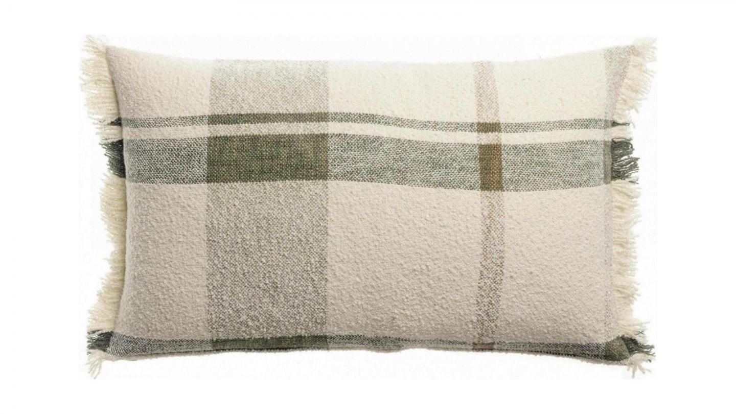 Coussin à carreaux multicolore 40 x 65 cm - Jane