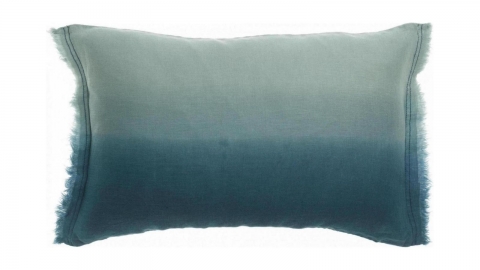 Coussin en lin effet dégradé bleu indigo 30 x 50 cm - Zeff Shade