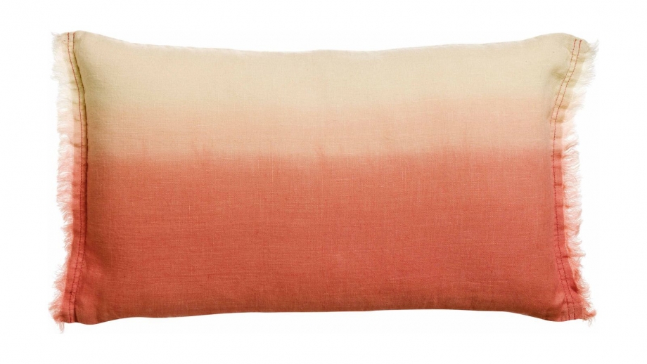 Coussin en lin effet dégradé orange pêche 30 x 50 cm - Zeff Shade