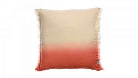 Coussin en lin effet dégradé orange pêche 45 x 45 cm - Zeff Shade
