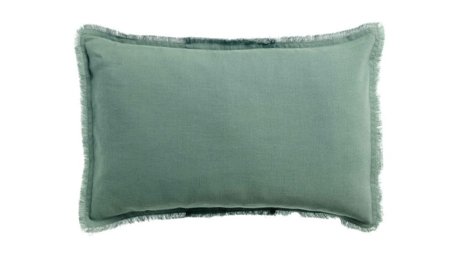 Coussin lin et coton bleu Prusse 30 x 50 cm - Laly