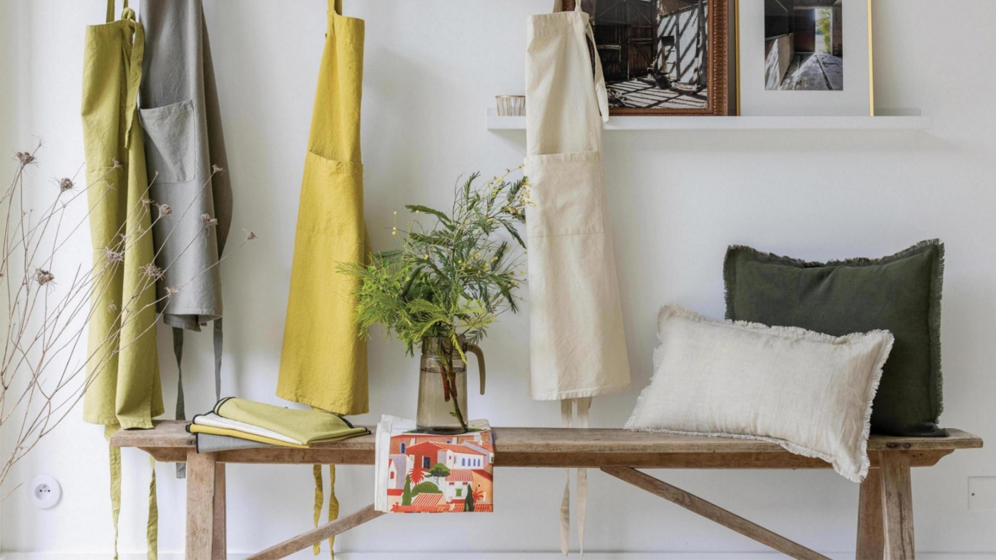 Coussin lin et coton vert olive 45 x 45 cm - Laly