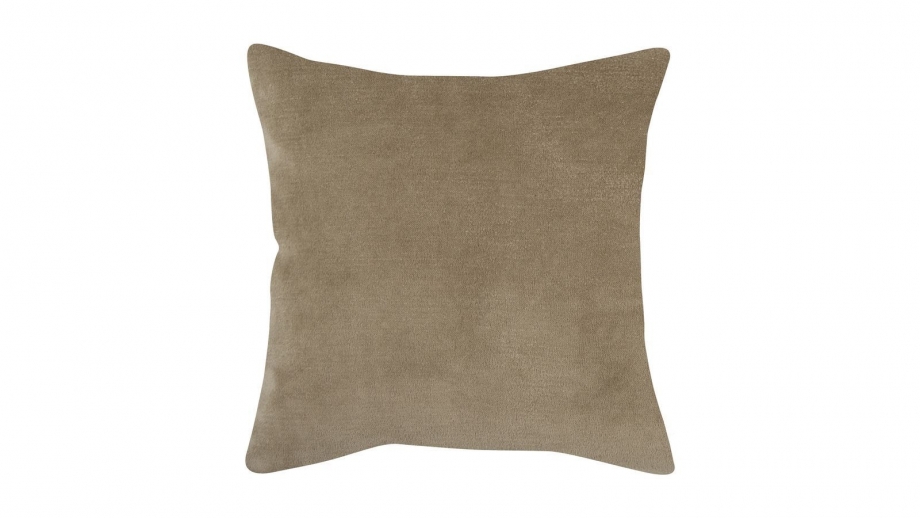 Coussin en velours beige ficelle 45 x 45 cm - Elise