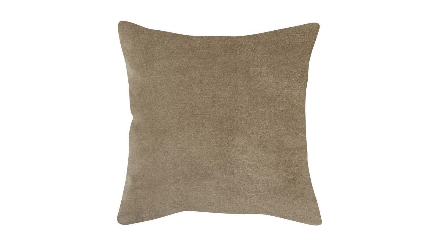 Coussin en velours beige ficelle 45 x 45 cm - Elise