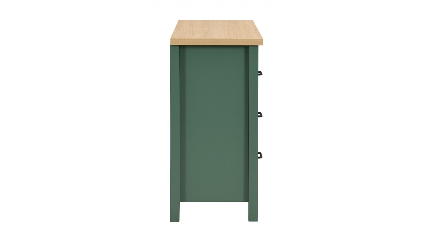 Commode 3 tiroirs verte 100 cm - Sana