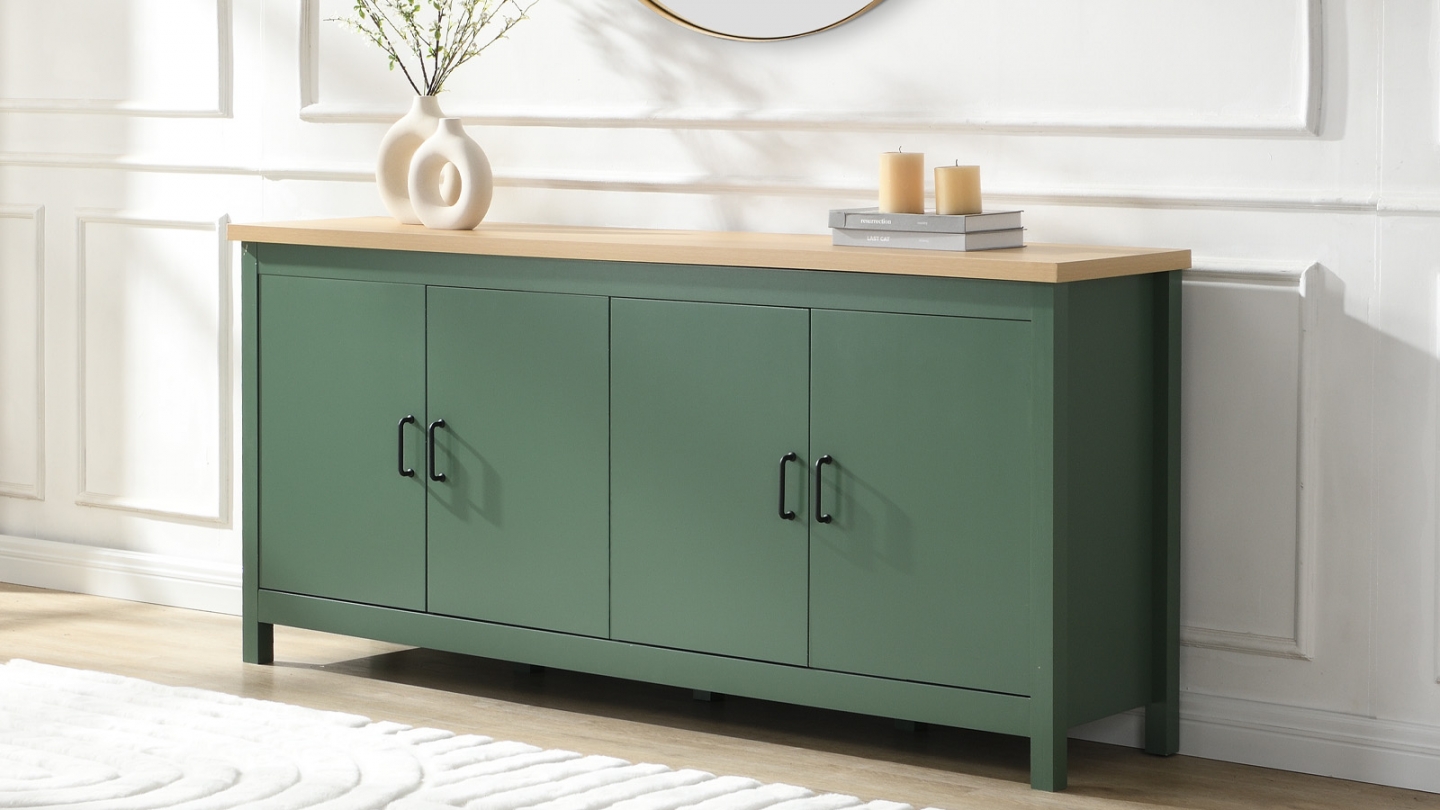 Buffet 4 portes vert 180 cm - Sana