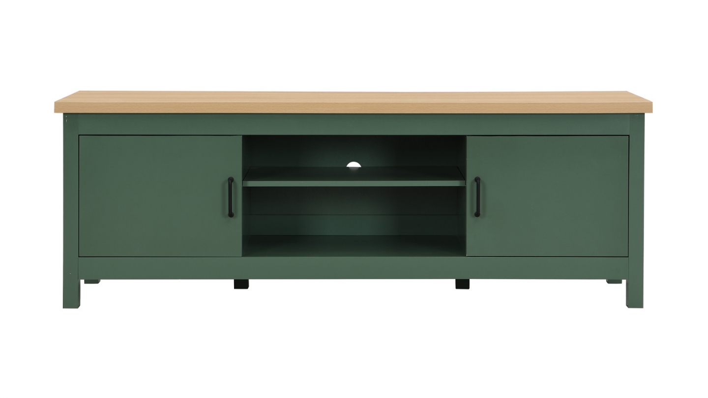 Meuble TV 2 portes vert 160 cm - Sana