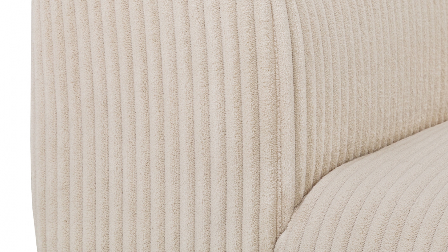 Canapé d'angle convertible réversible 3/4 places en velours côtelé beige - Alva