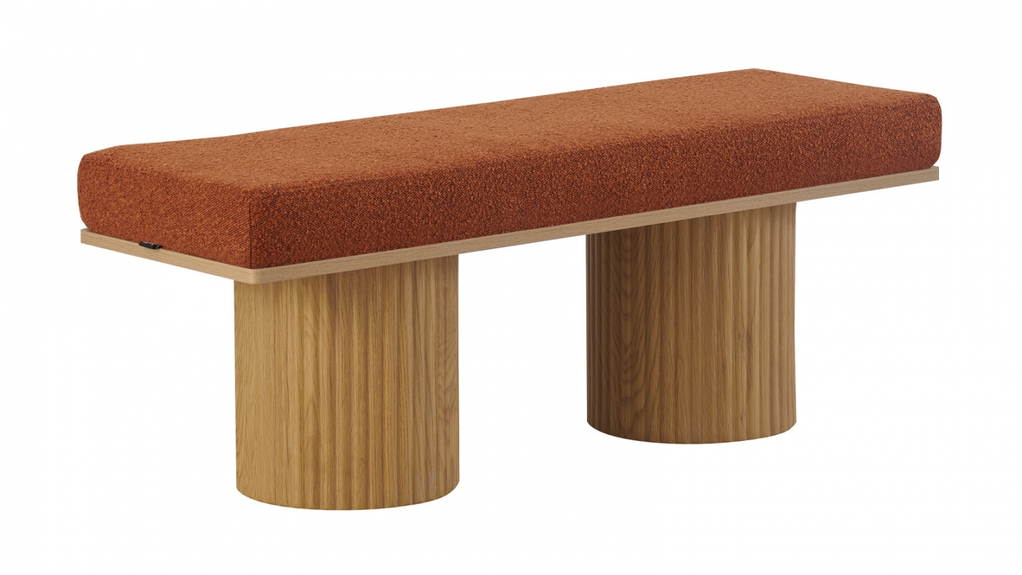 Banc en tissu bouclé rouille - Mahe