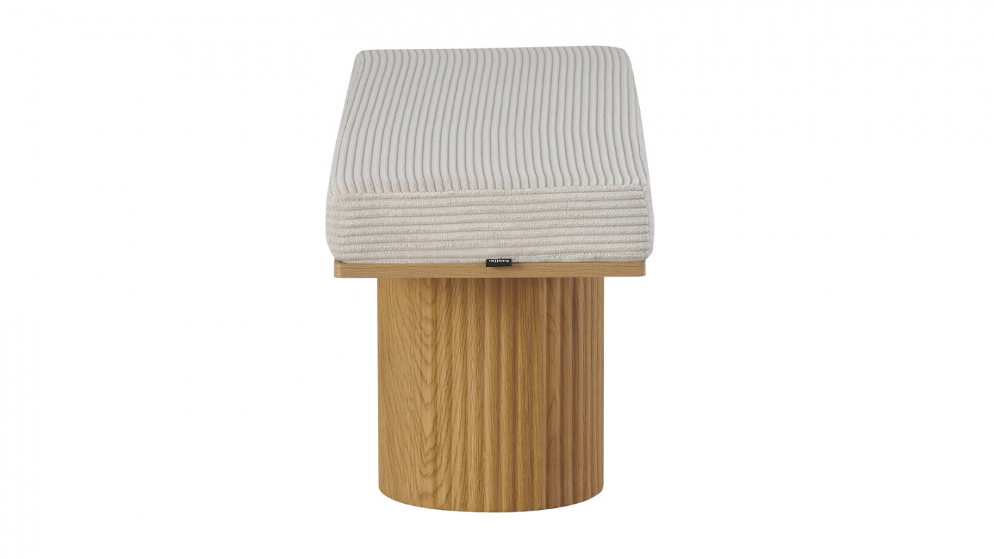 Banc en velours côtelé beige - Mahe