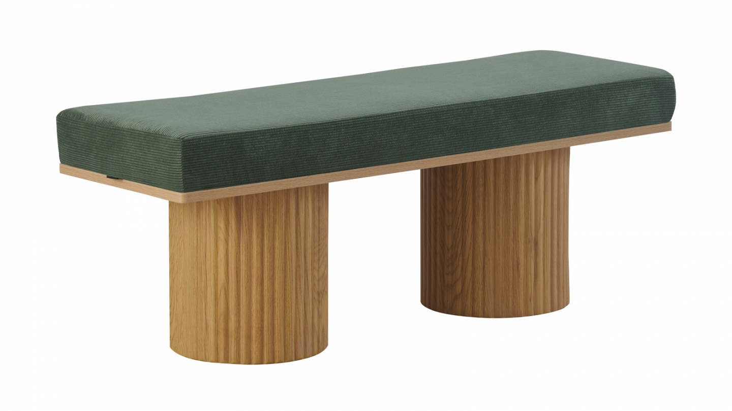 Banc en velours côtelé vert kaki - Mahe