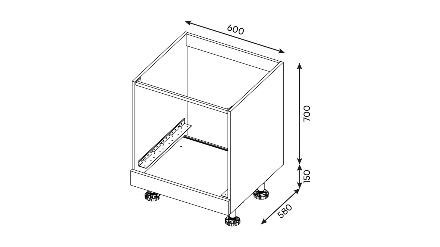 Ensemble de 6 meubles de cuisine - L. 185 cm - abricot - Luzia