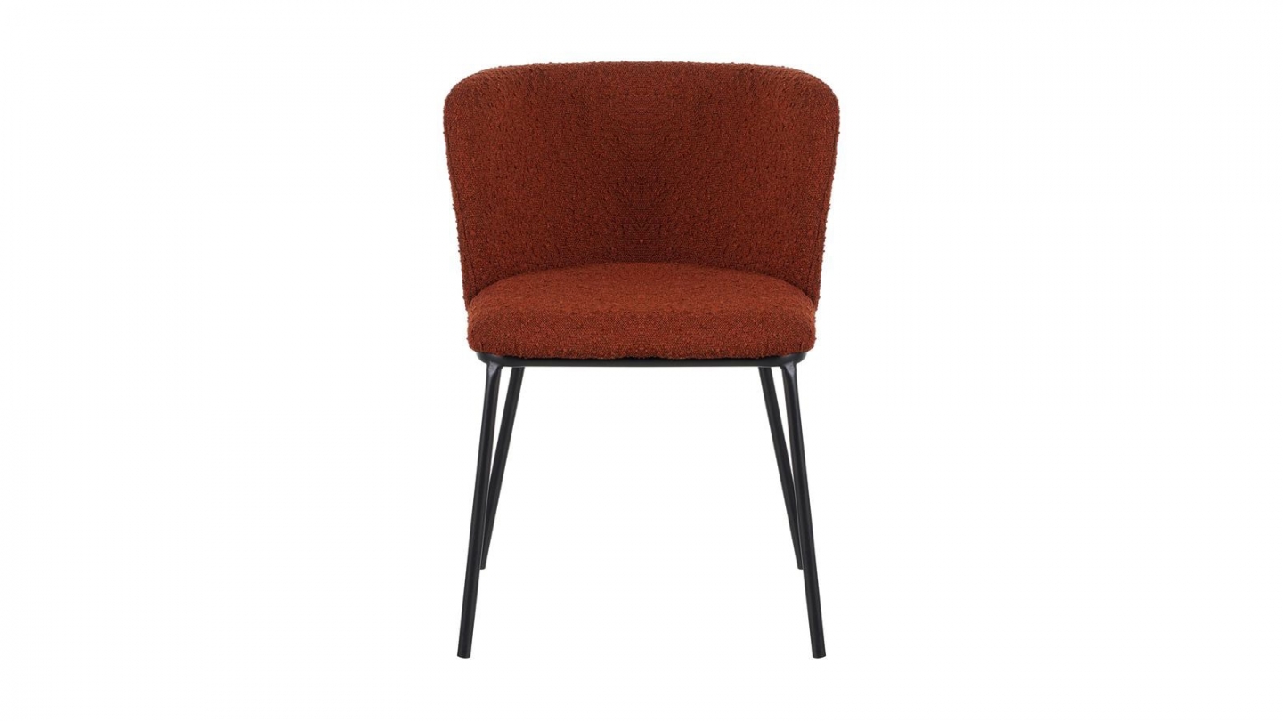 Lot de 2 chaises en tissu bouclé rouille - Toma