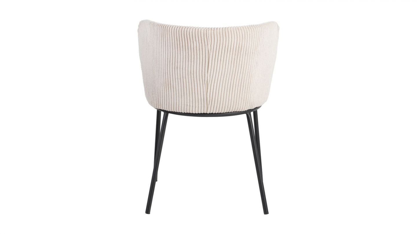Lot de 2 chaises en velours côtelé beige - Toma