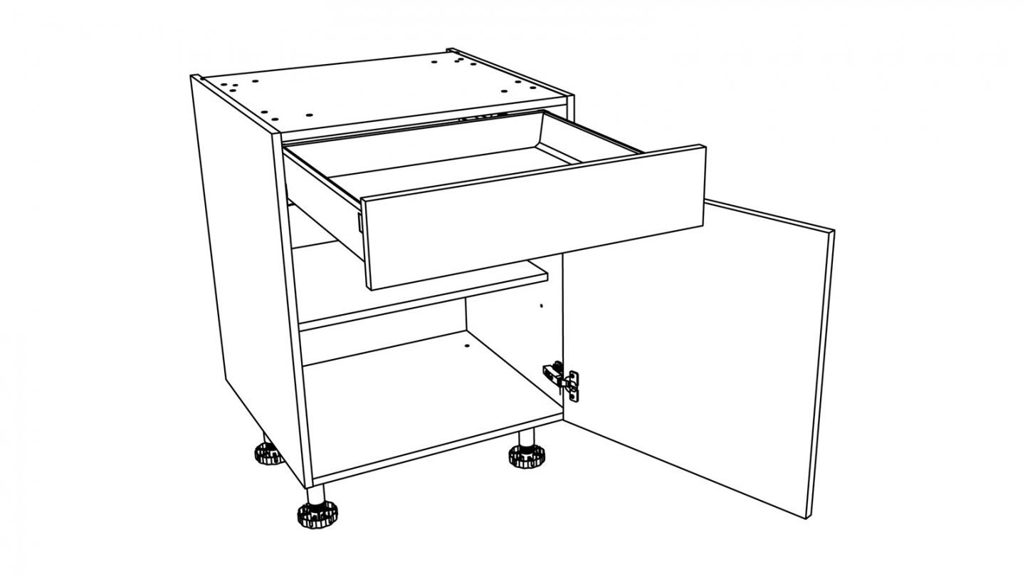 Ensemble de 6 meubles de cuisine - L. 185 cm - noyer brun et cachemire - Sierra Signature