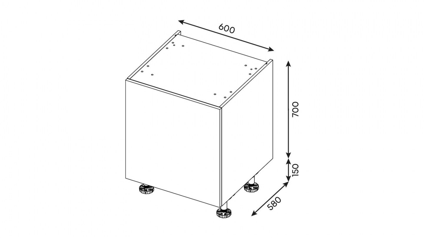 Ensemble de 8 meubles de cuisine - L. 245 cm - abricot - Luzia