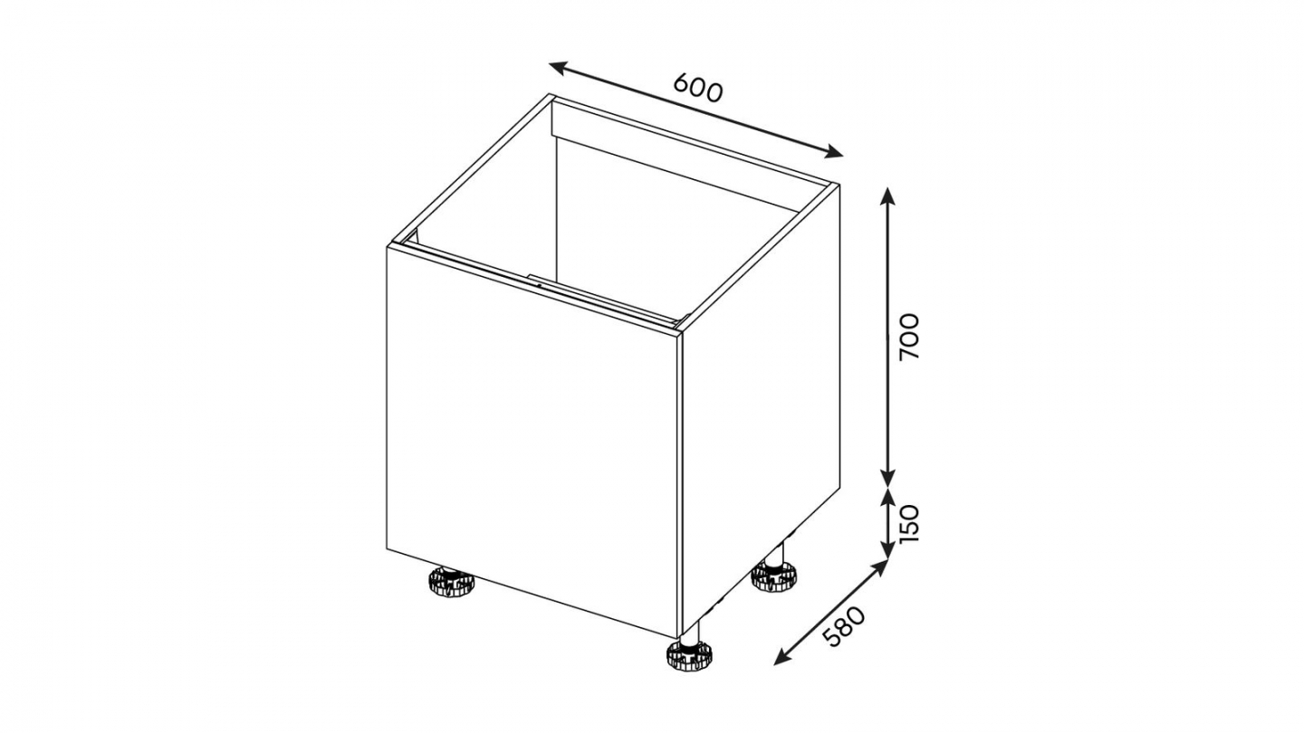 Ensemble de 8 meubles de cuisine - L. 245 cm - abricot - Luzia