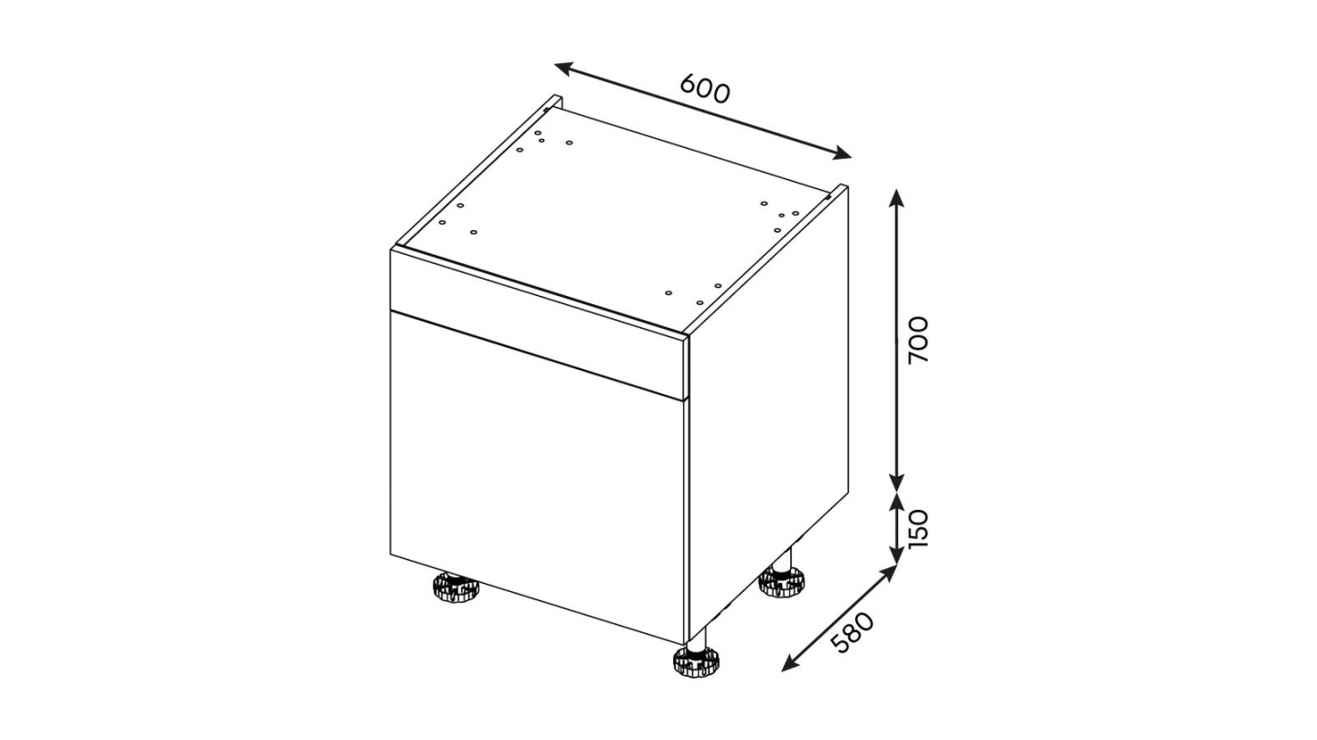 Ensemble de 8 meubles de cuisine - L. 245 cm - abricot - Luzia