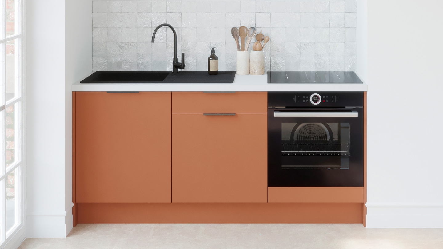 Meubles bas de cuisine - L. 185 cm - terracotta - Luzia