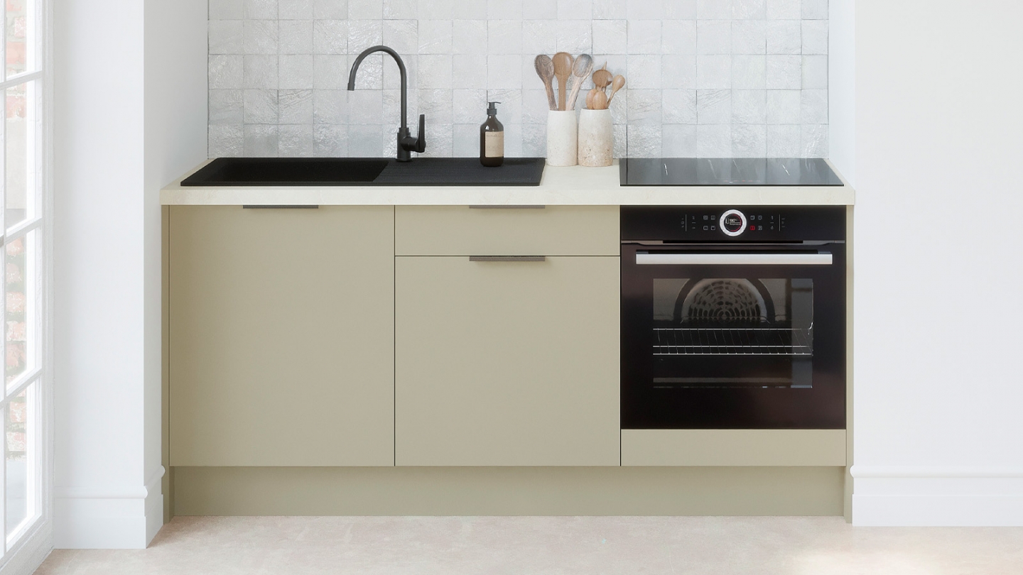 Meubles bas de cuisine - L. 185 cm - vert sauge - Luzia