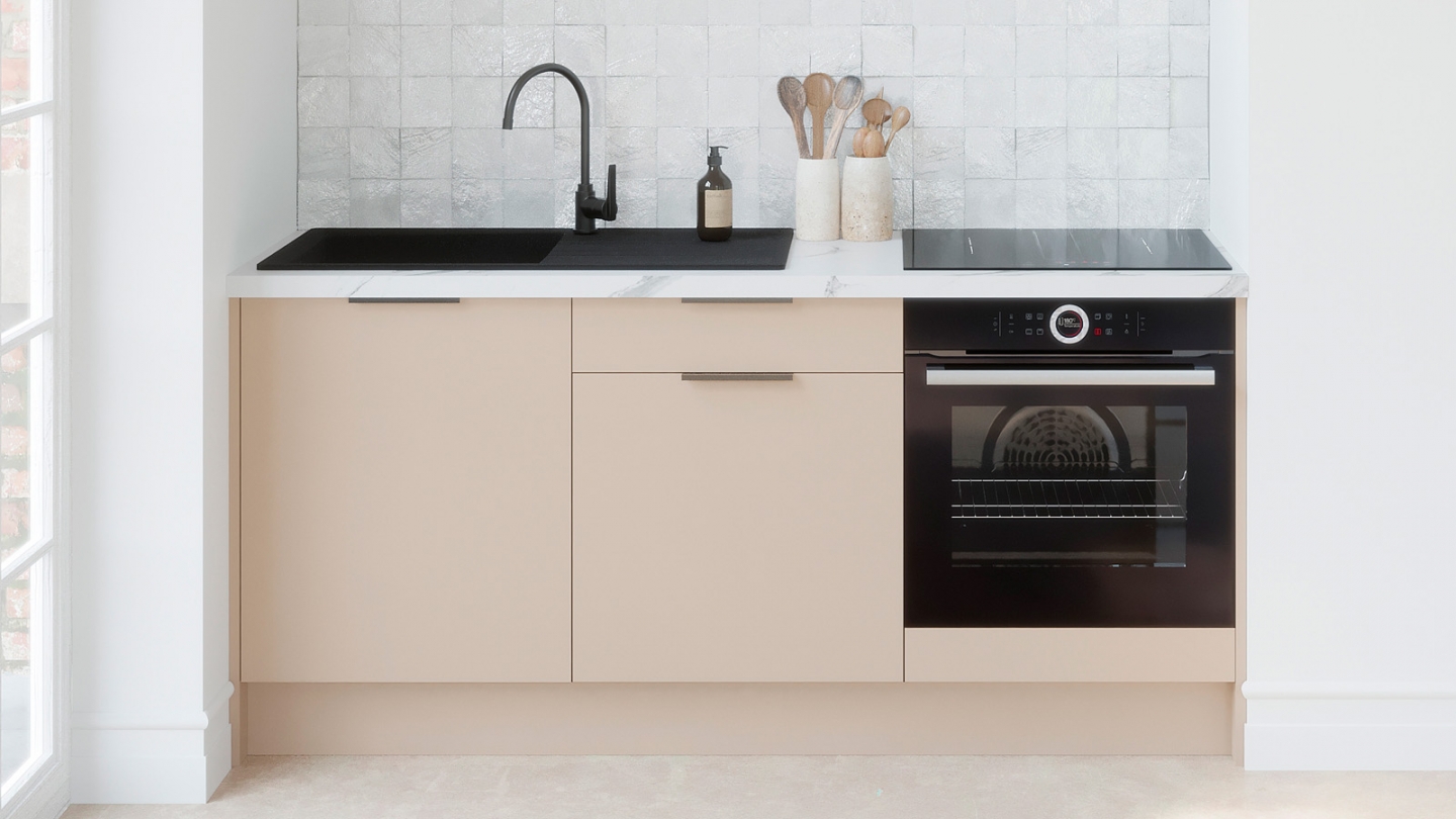 Meubles bas de cuisine - L. 185 cm - beige cachemire - Luzia