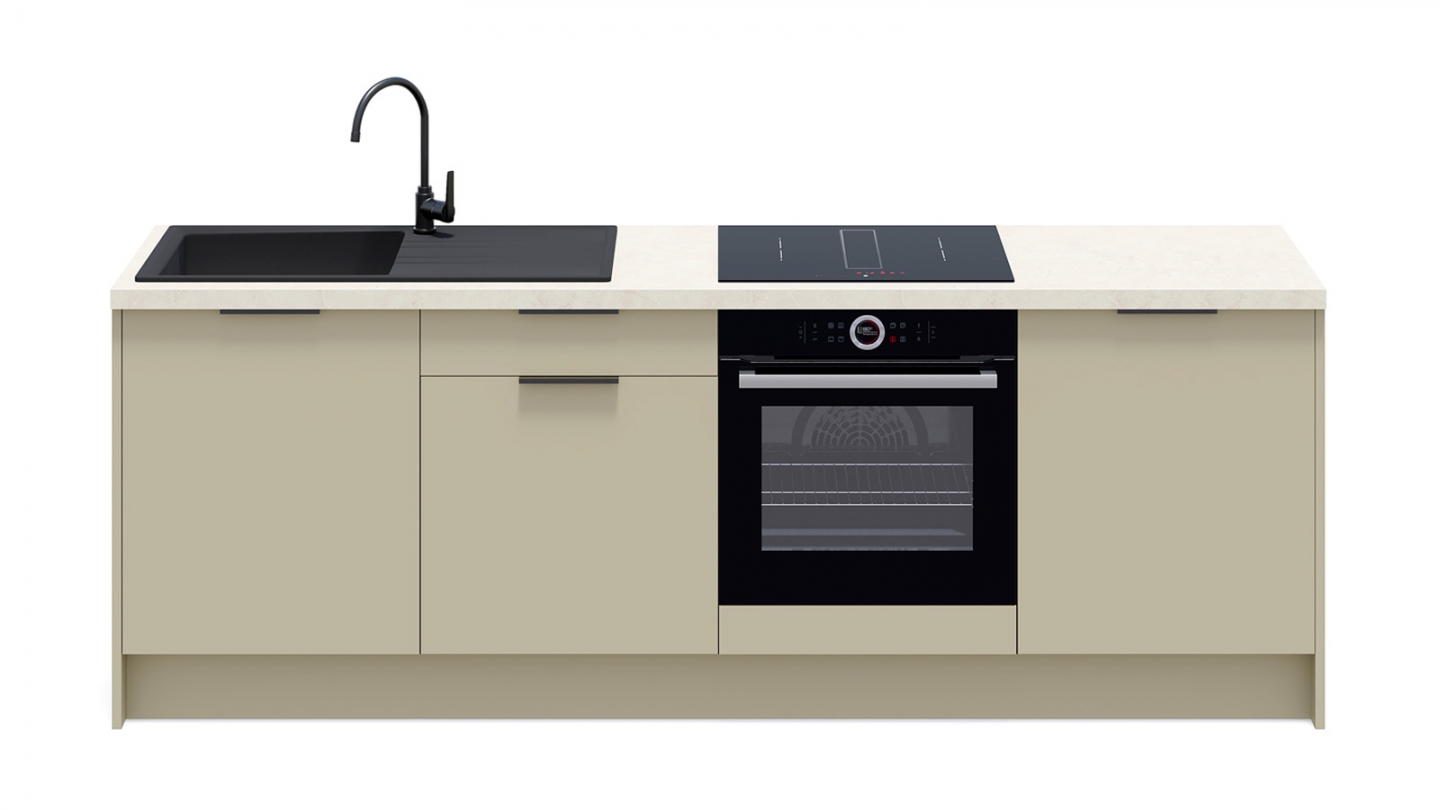 Meubles bas de cuisine - L. 245 cm - vert sauge - Luzia
