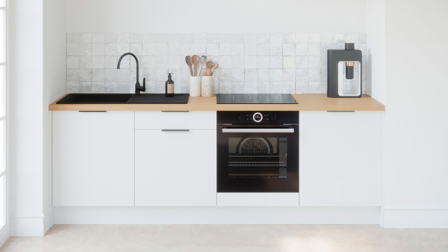 Meubles bas de cuisine - L. 245 cm - blanc - Luzia