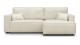 Canapé d'angle à droite convertible 3 places en velours côtelé beige - Asti