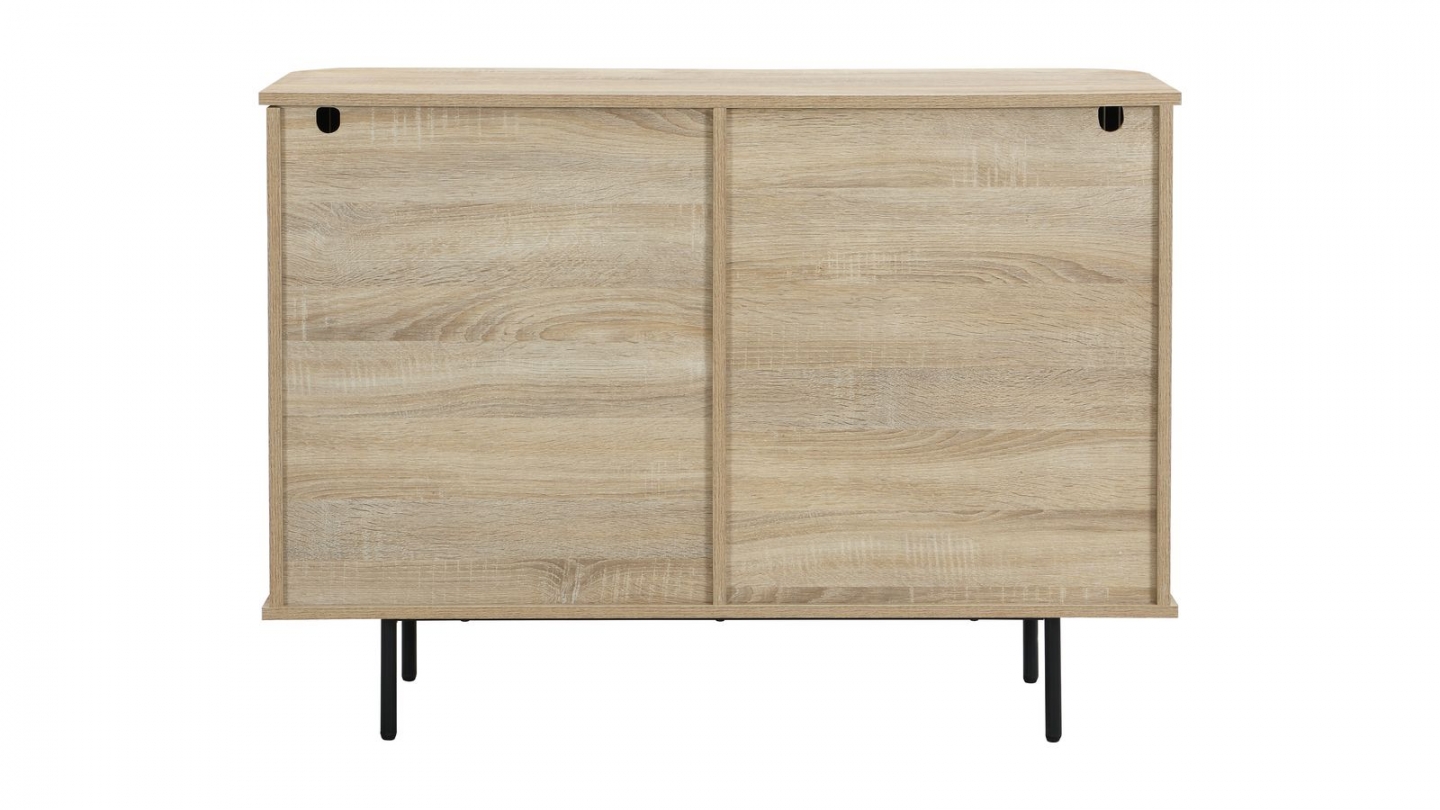 Buffet 2 portes rainurées couleur chêne L106xH78 cm - Solna