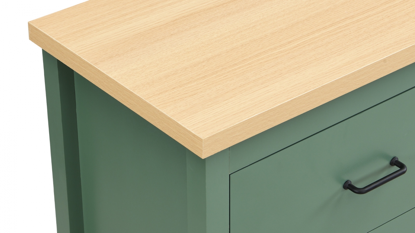 Commode 6 titoirs verte 120 cm - Sana