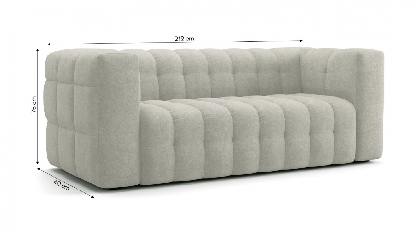 Canapé 3 places en tissu chenille beige - Cester