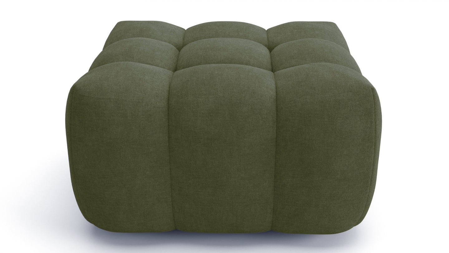 Canapé 3 places en tissu chenille vert olive - Cester